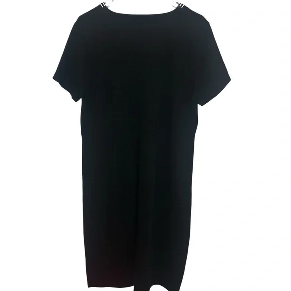 Talbots dress casual cotton short sleeve embroidered neck size large - Picture 4 of 10